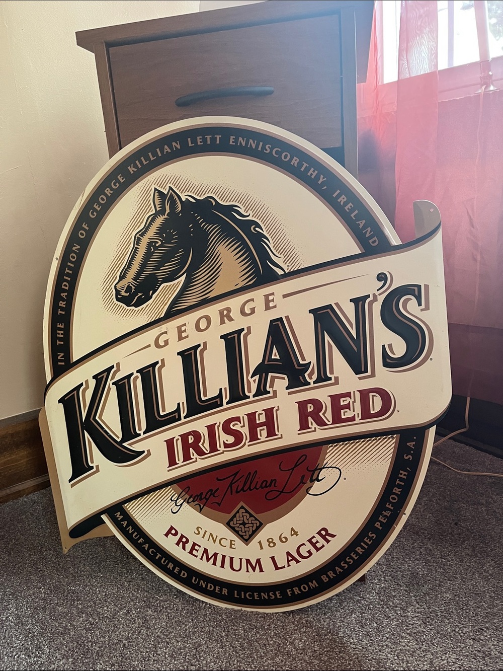 George Killian's Irish Red Wall Tin Sign - Red and Cream